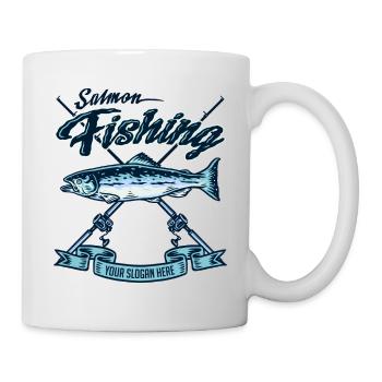 Lachsfischen - Tasse - Weiß - Rechts