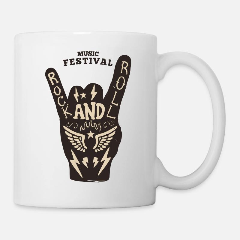 Affiche de fête rock and roll - Mug blanc - blanc