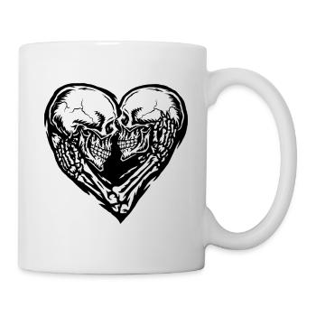 couple crâne - Mug blanc - blanc - Droite