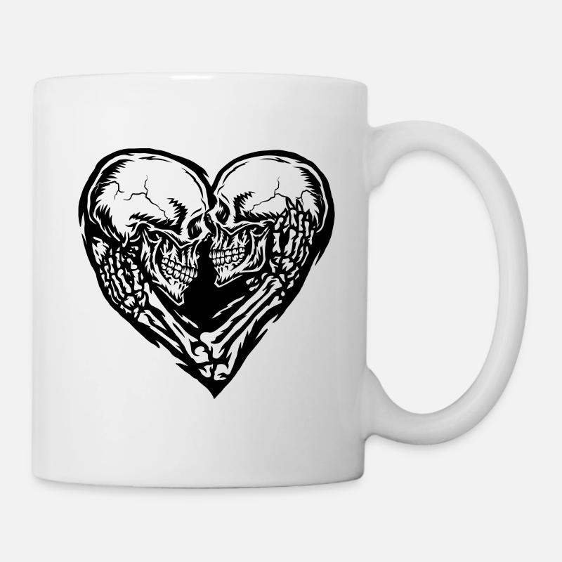 Schädel-Paar - Tasse - Weiß