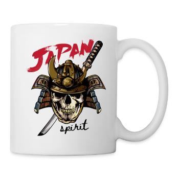 Crâne en casque de samouraï - Mug blanc - blanc - Droite