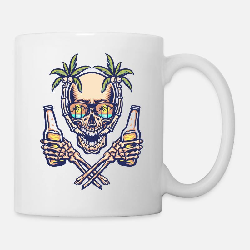 Schädel Sommerstrand - Tasse - Weiß