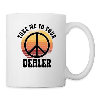 Hippie Peace Sign Peace Flowers Flower Child - Mug - white - Right