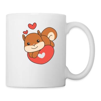 Eichhörnchen zum Valentinstag süße Tiere Herzen - Tasse - Weiß - Rechts
