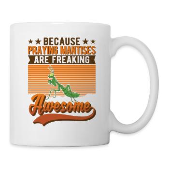 Gottesanbeterin Fangschrecke Mantis - Tasse - Weiß - Rechts