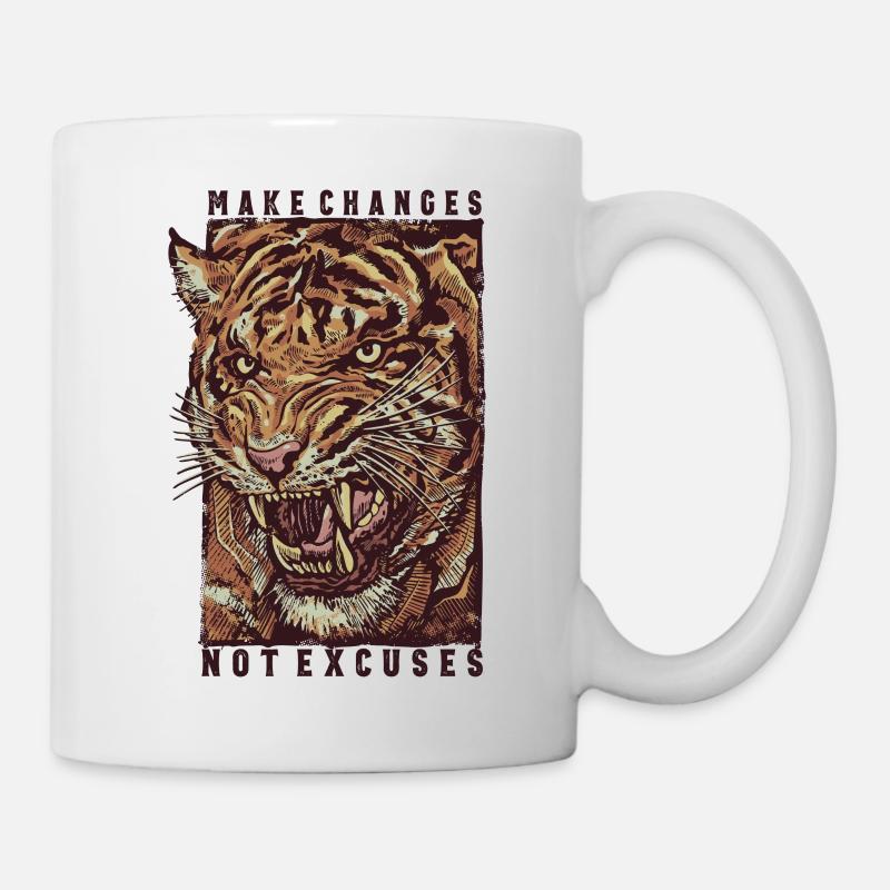 Das brüllende, wütende Tigergesicht - Tasse - Weiß