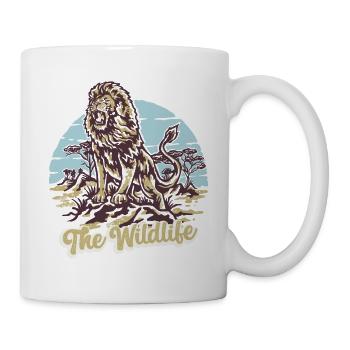Die Tierwelt des Löwentieres - Tasse - Weiß - Rechts