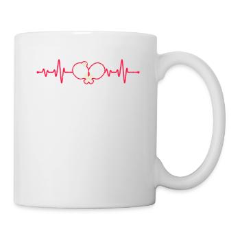 Tischtennis Herzschlag lustig Ping Pong Puls Sport - Tasse - Weiß - Rechts
