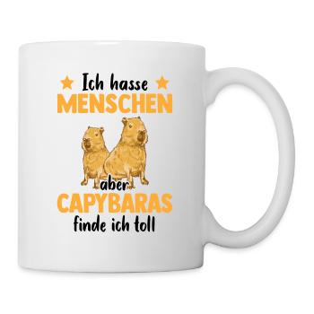 Capybara finde ich toll Südamerika Wasserschwein - Tasse - Weiß - Rechts