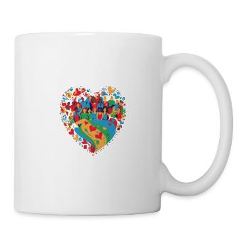 Regenbogenfarbe Herz LGBTQ Liebe & Rechte - Tasse - Weiß - Rechts