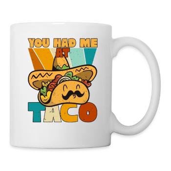 Taco Somberero Mexikanisch Mexiko Latino - Tasse - Weiß - Rechts