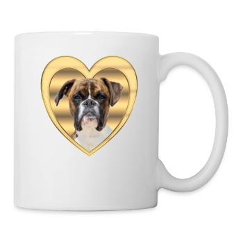 Deutscher Boxer - Hundeliebhaber - Hunde Herz - Tasse - Weiß - Rechts