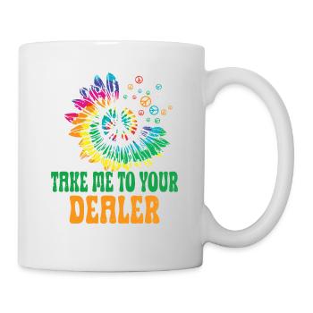 Hippie Peace Sign Peace Flowers Flower Child - Mug - white - Right