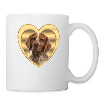 Epagneul Breton - Amoureux des chiens - Cœur de chien - Mug blanc - blanc - Droite