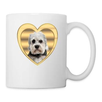 Dandy Dinmont Terrier - Hundeliebhaber Hunde Herz - Tasse - Weiß - Rechts