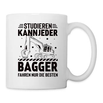 Bagger Baggerfahrer Baugeräte Baustelle - Tasse - Weiß - Rechts