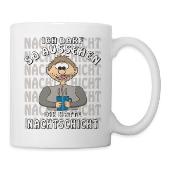 MENSCH COMIC HATTE NACHTSCHICHT - Tasse - Weiß - Rechts