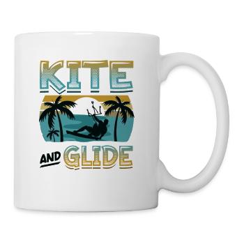 Kite And Glide, Kitesurfing - Tasse - Weiß - Rechts