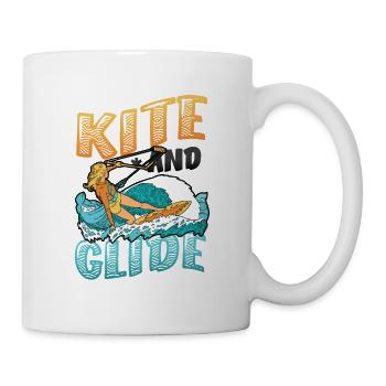 Kite And Glide, Kitesurfing - Tasse - Weiß - Rechts