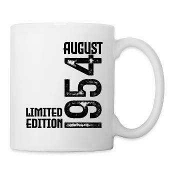 Geschenk August 1954. Geburtstag: August 1954. August - Tasse - Weiß - Rechts