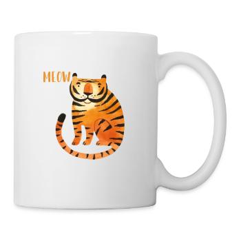 Meow Wildcat Big Cat King Tiger Siberian - Mug - white - Right