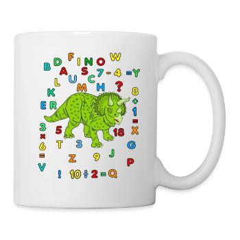 Dinosaures, tricératops, débutants scolaires, nombres - Mug blanc - blanc - Droite