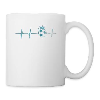 Herzschlag Fußball Puls Fußballer Geschenk - Tasse - Weiß - Rechts