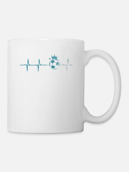 Heartbeat Football Pulse Footballer Cadeau - Mug blanc - blanc