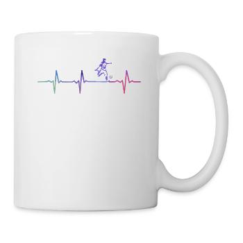 Herzschlag Fußball Puls Fußballer Geschenk - Tasse - Weiß - Rechts