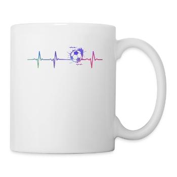 Herzschlag Fußball Puls Fußballer - Tasse - Weiß - Rechts