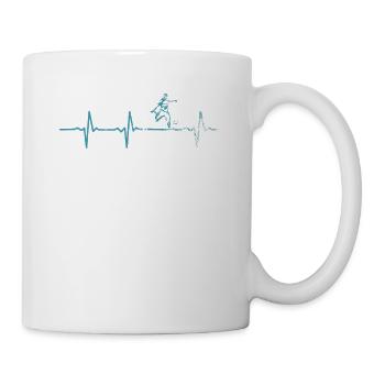 Herzschlag Fußball Puls Fußballer - Tasse - Weiß - Rechts