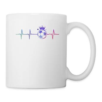 Herzschlag Fußball Puls Fußballer - Tasse - Weiß - Rechts