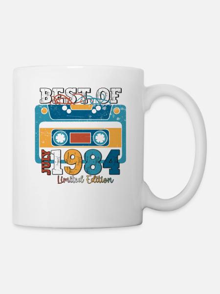 39. Geburtstag Mann Juli Jahrgang 1984 Kassette - Tasse - Weiß
