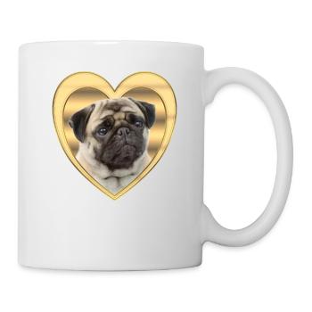 Pug - Dog lover - Dog heart - Mug - white - Right