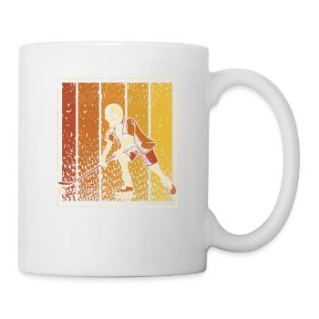 Kürbis Skelett Eishockey Halloween Wintersport - Tasse - Weiß - Rechts