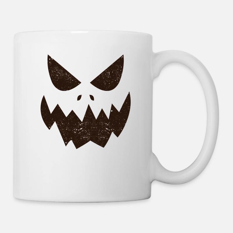Jack O' Lantern Gesicht Kürbis Halloween lustig - Tasse - Weiß