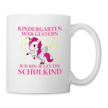 Schulkind Einschulung Schulanfang Mädchen Idee - Tasse - Weiß - Rechts