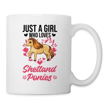 Shetland Pony Mädchen Shetland-Pony Shetty - Tasse - Weiß - Rechts