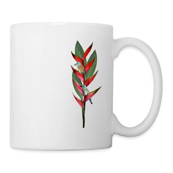 Helconia European roller - tropical flower and birds - Mug - white - Right