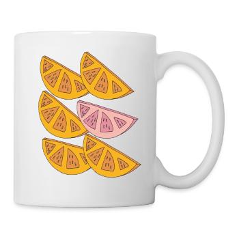 orangen schnitze 6fach - Tasse - Weiß - Rechts