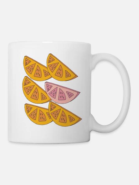 orangen schnitze 6fach - Tasse - Weiß