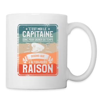 C'est Moi Le Capitaine Donc Pour Gagner Du Temps - Mug blanc - blanc - Droite