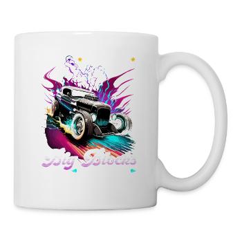 Hot Rod I Like Big Blocks, Retro Muscle Car Rat - Tasse - Weiß - Rechts