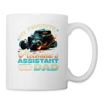Hot Rod Mechanic Dad Quote, Retro Muscle Car Hot - Tasse - Weiß - Rechts