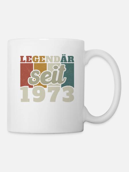 Legendär seit 1973 Jahrgang Vintage Geburtstag - Tasse - Weiß
