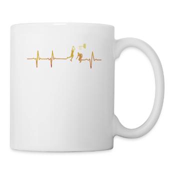 Basketball Heartbeat Pulse Cadeau de joueur de basket-ball - Mug blanc - blanc - Droite