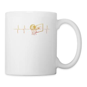 Basketball Herzschlag Puls Basketballer Geschenk - Tasse - Weiß - Rechts