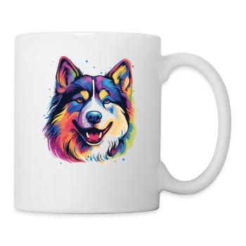 Alaskan Malamute Dog Colorful Painted - Mug - white - Right