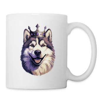 Cooler Alaskan Malamute Hund mit Königskrone - Tasse - Weiß - Rechts