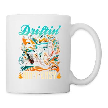 Hot Rod Drifting Aint Easy, Funny Muscle Car Rat - Mug - white - Right